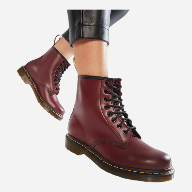 Жіночі берці високі Dr. Martens 1460 Smooth 11822600 40 Бордові (0800090796629) - зображення 2