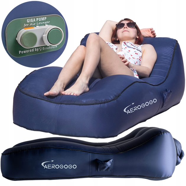 Materac samopompujący turystyczny Aerogogo Air Lounger CL1 Blue (6975272630269) - obraz 4