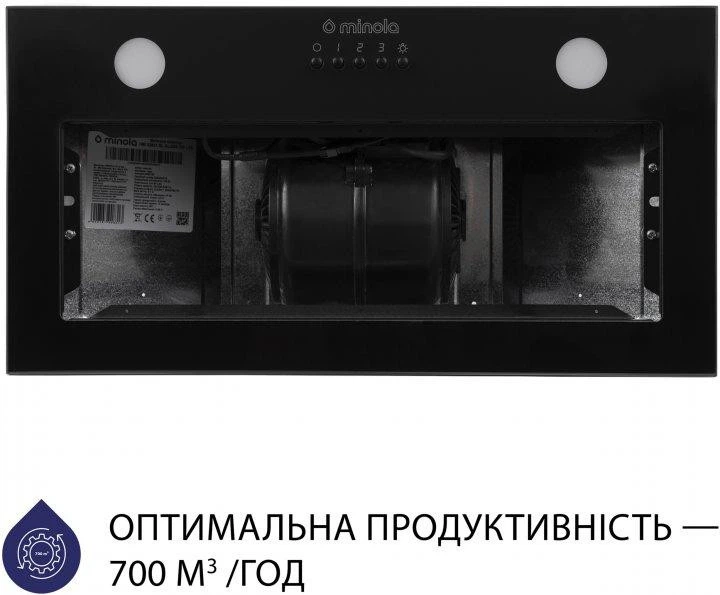 Витяжка Minola HBI 52621 BL GLASS 700 LED - зображення 3