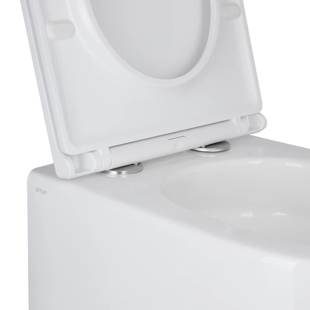 Унітаз підвісний Qtap Taurus безободковий з сидінням Soft-close QT2433084EUQW - зображення 6