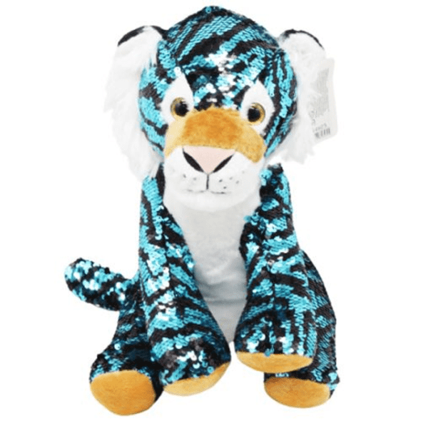 М'яка іграшка ToyCloud Тигр синій, паєтки, 32 см D34605 - Фото 2 М'яка іграшка ToyCloud Тигр синій, паєтки, 32 см D34605 - зображення 2
