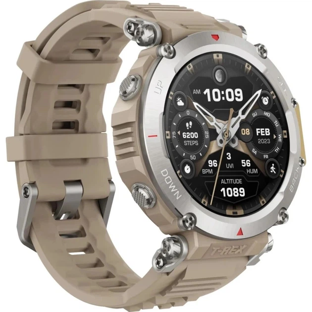 Смарт-часы Amazfit T-Rex Ultra Sahara бежевый (m439217) - Фото 2 Смарт-часы Amazfit T-Rex Ultra Sahara бежевый (m439217) - изображение 2