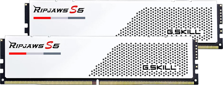 Оперативная память G.Skill DDR5-6400 32768MB PC5-51200 (Kit of 2x16384MB) Ripjaws S5 White (F5-6400J3648F16GX2-RS5W) - изображение 1