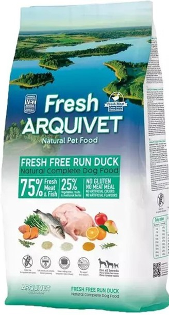 Напіввологий корм для собак Arquivet Fresh Free Run Duck 10 кг (8435117892354) - зображення 1