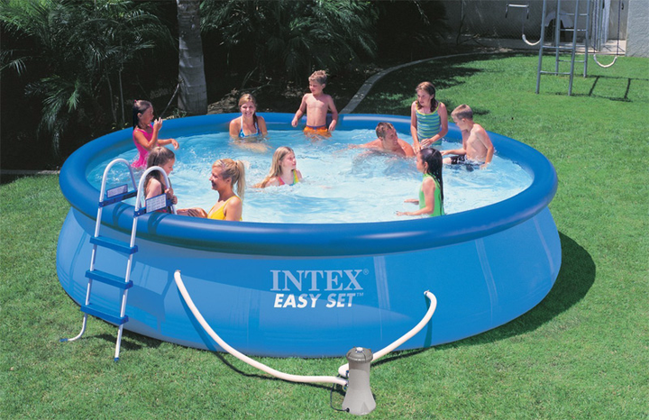Надувной бассейн Intex 26168 (457х122 см) с насосом Easy Set Pool Голубой - изображение 2