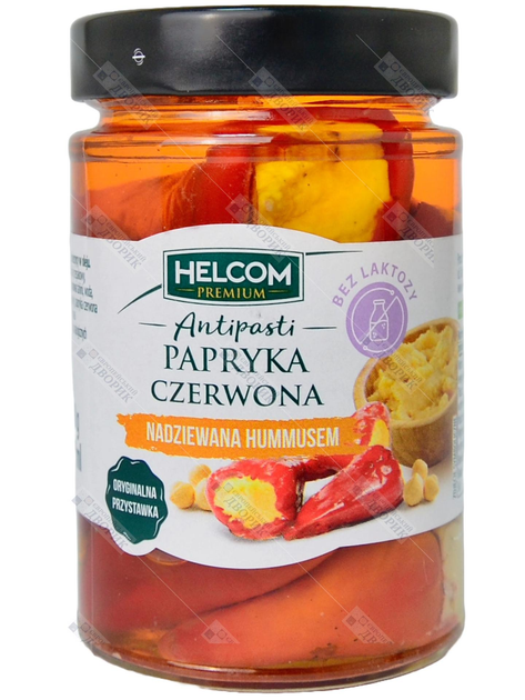 Красные перцы HELСOM фаршированые хуммусом без лактозы антипасти 260 г ...
