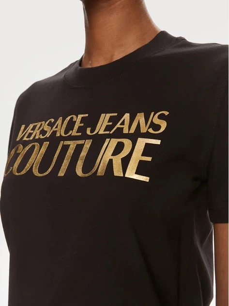 Koszulka damska bawełniana Versace Jeans Couture vjc76haht04cj00tg89 S Czarna (8052019581331) - obraz 5