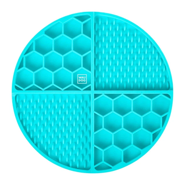 Килимок для злизування і повільного харчування WAUDOG Silicone, 211х211х30 мм, блакитний - Фото 2 Килимок для злизування і повільного харчування WAUDOG Silicone, 211х211х30 мм, блакитний - зображення 2