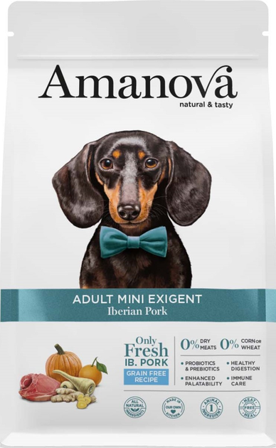 Сухий корм для собак Amanova Adult Mini Exigent Iberian Pork 2 кг (8413037331955) - зображення 1