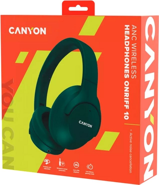 Słuchawki Canyon OnRiff 10 ANC Bluetooth Green (CNS-CBTHS10GN) - obraz 6