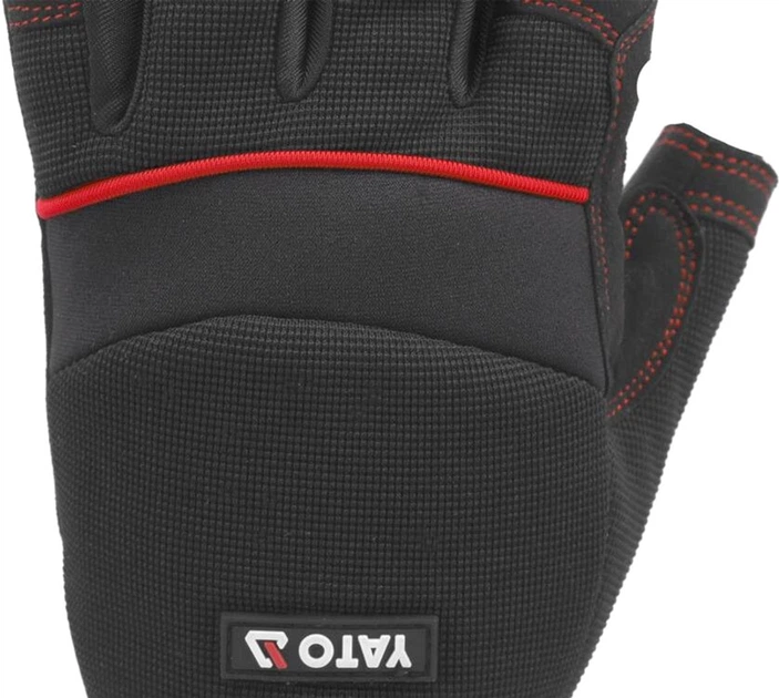 Rękawice robocze YATO ochronne bezpalcowe z miękkimi poduszkami, skóra sztuczna, poliuretan, spandex, rozmiar 11 (YT-746600) - obraz 5