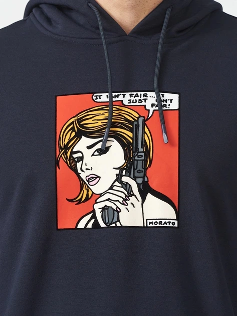 Bluza z kapturem męska Antony Morato MMFL00972FA150185-7073 XL Granatowa (8052136510108) - obraz 4