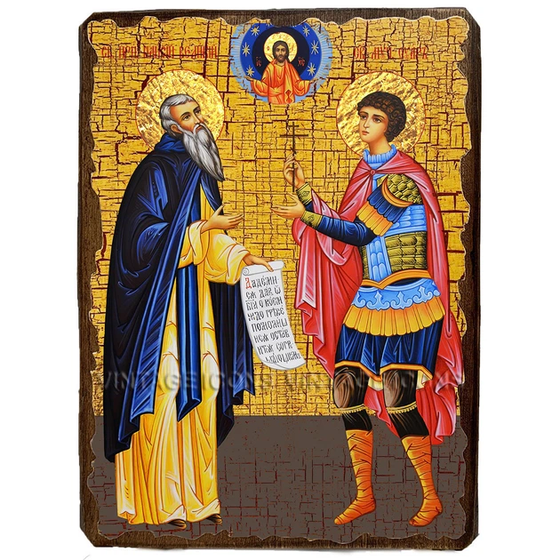 Икона Паисий великий и мученик Уар ,икона на дереве 170х230 мм (3787-2) - Фото 1 Икона Паисий великий и мученик Уар ,икона на дереве 170х230 мм (3787-2) - изображение 1