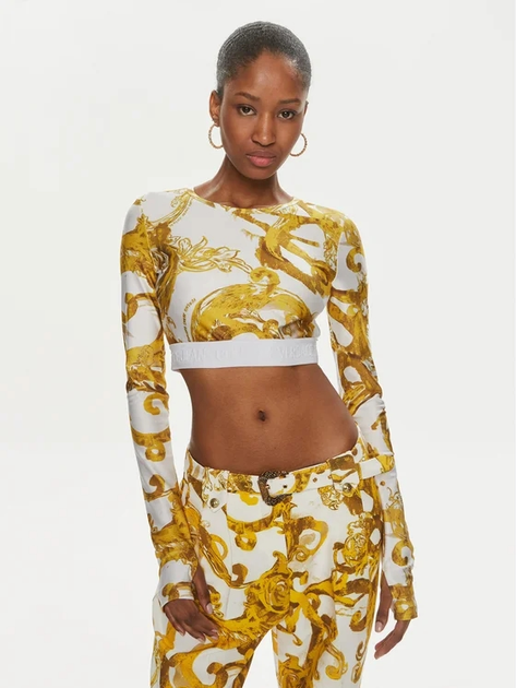 Топ жіночий Versace Jeans Couture vjc76hah218js292g03 40 Білий/Жовтий (8052019636994) - зображення 4