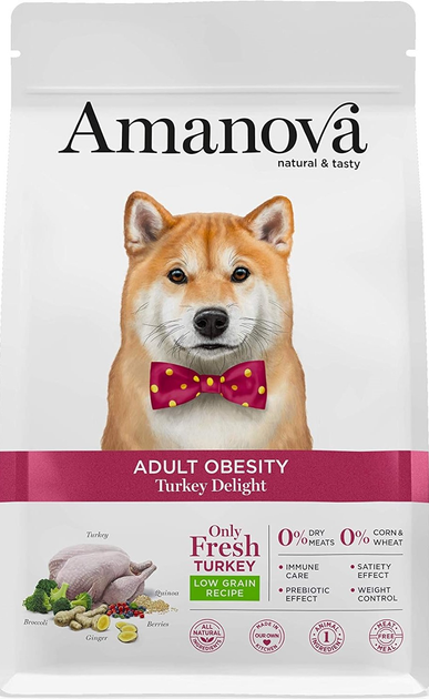 Sucha karma dla psów Amanova Adult Obesity Turkey Delight 2 kg (8413037331801) - obraz 1