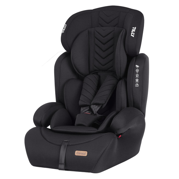 Детское автокресло вес 9-36кг группа 1-2-3 TILLY Consul T-531/4 Black черное - изображение 1