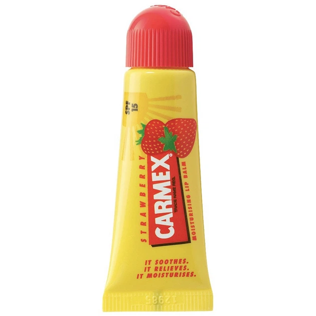 Бальзам для губ Carmex Strawberry Moisturizing Lip Balm SPF15 10 мл - Фото 1 Бальзам для губ Carmex Strawberry Moisturizing Lip Balm SPF15 10 мл - изображение 1