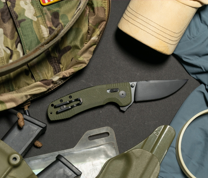 Нож складной SOG TAC XR OD Green/Straight Edge оливковый - изображение 2