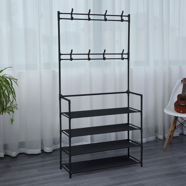 Универсальная вешалка для одежды New simple floor clothes rack Черная - Фото 1 Универсальная вешалка для одежды New simple floor clothes rack Черная - изображение 1