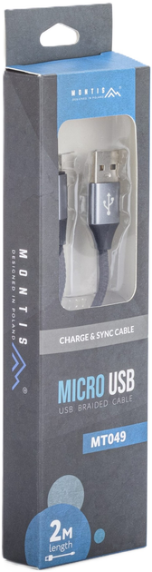Кабель Montis USB Type A - micro-USB 2.0 2 м (MON/MT049) - зображення 4