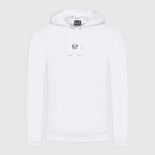 Dres męski (bluza z kapturem + spodnie) EA7 Train Core Id M T-Suit Hoodie Rn Ch Coft 2XL Biały/Czarny (8056861842633) - obraz 9