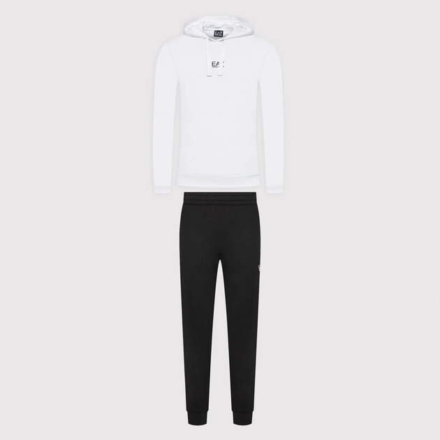 Спортивний костюм чоловічий EA7 Train Core Id M T-Suit Hoodie Rn Ch Coft 2XL Білий/Чорний (8056861842633) - зображення 8