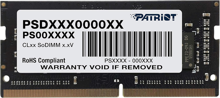 Оперативна пам'ять Patriot SO-DIMM DDR4-3200 16384MB PC4-25600 (7D4932AE0HVC8B3) - зображення 1