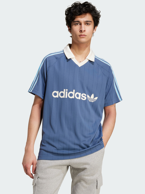 Koszulka sportowa męska adidas Pinstripe Jersey IU0199 L Niebieska (4066757713323) - obraz 1