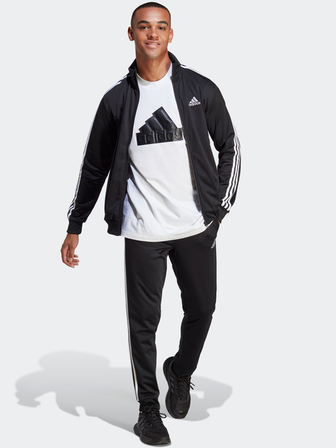 Komplet sportowy męski adidas 3Stripes Tricot Track Suit IC6747 S-Short Czarny (4065432655729) - obraz 4