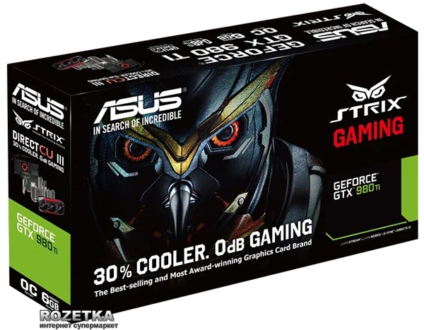 Видеокарта Asus PCI-Ex GeForce GTX 980 Ti Strix 6GB GDDR5 (384bit