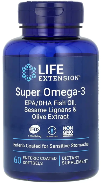 Супер Омега-3 Life Extension Super Omega-3 60 softgels - Фото 1 Супер Омега-3 Life Extension Super Omega-3 60 softgels - зображення 1