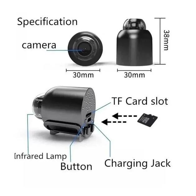 Беспроводная мини камера X5 Mini с датчиком движения Black - изображение 2