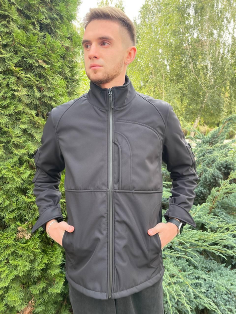 Водонепроницаемая мужская куртка Soft Shell Черная L KL921 - изображение 1