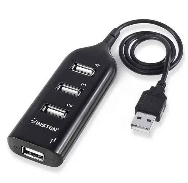 USB розгалужувач хаб пасивний Insten 4-Port Black - Фото 2 USB розгалужувач хаб пасивний Insten 4-Port Black - зображення 2