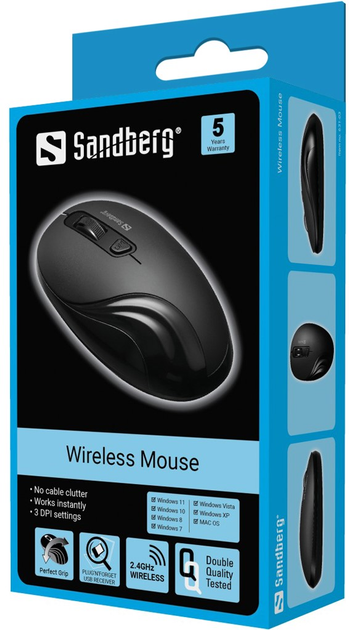 Mysz Sandberg Mouse Wireless Black (631-03) - obraz 6
