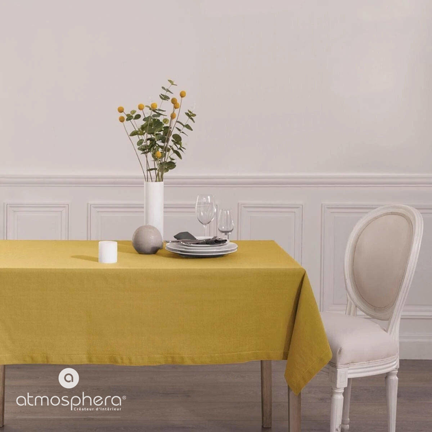 Скатертина Atmosphera Createur d'interieur Chambray прямокутна 140 x 240 см Жовта (3560234496682) - зображення 3