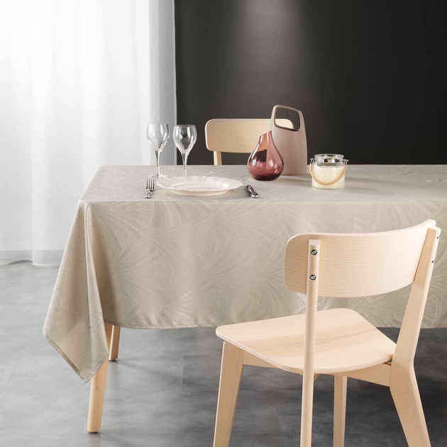 Obrus Douceur d'interieur Lolly prostokątny żakardowy 140 x 240 cm Beżowy (3574387230383) - obraz 3