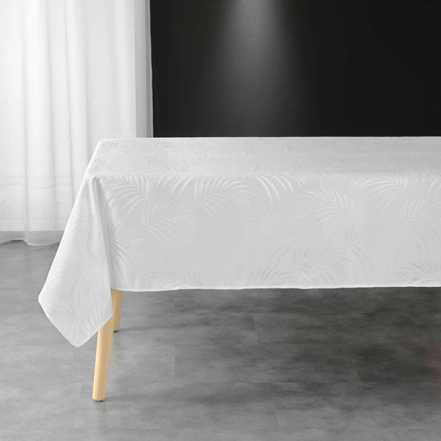 Obrus Douceur d'interieur Plumette prostokątny żakardowy 140 x 240 cm Biały (3574387230413) - obraz 2