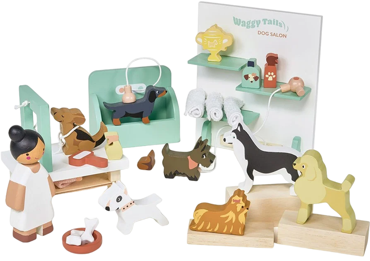 Zestaw figurek Tender Leaf Toys Dollhouse Set - Waggy Tails Dog Salon (0191856081685) - obraz 1