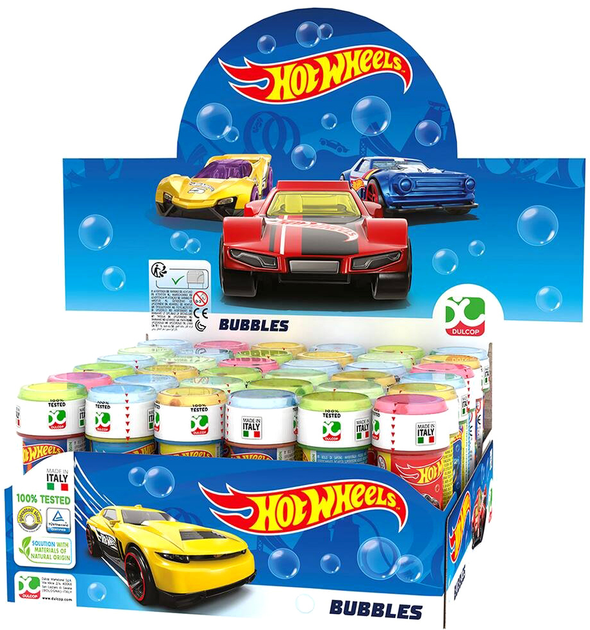 Набір мильних бульбашок Artyk Hot Wheels 60 мл 36 шт (8007315802505) - зображення 1