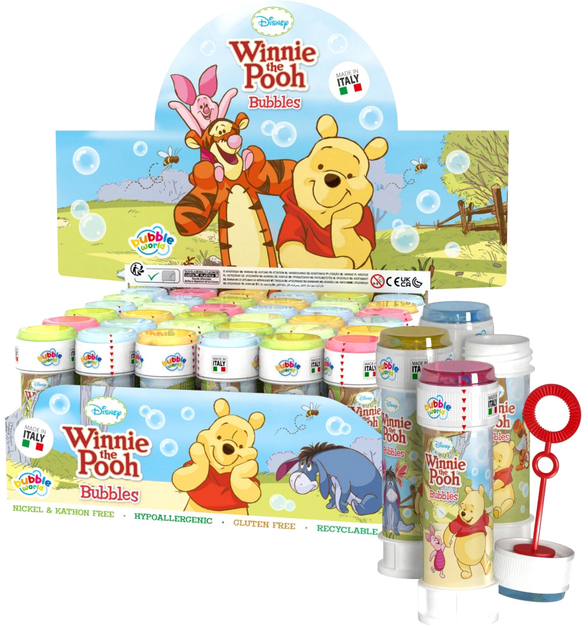 Zestaw baniek mydlanych Artyk Winnie The Pooh 60 ml 36 szt (8007315442206) - obraz 1