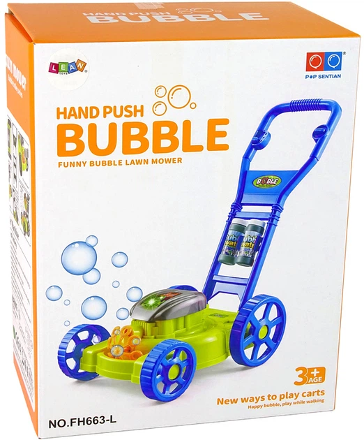 Zestaw do tworzenia baniek mydlanych LEAN Toys Kosiarka + Płyn do baniek mydlanych 2 szt Niebieski (5905323212633) - obraz 4