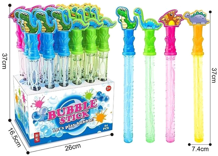 Zestaw baniek mydlanych Adar Bubble Stick Dinosaurs 37 cm 24 szt (5901271576964) - obraz 1