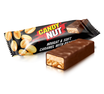 Цукерки шоколадні Roshen Candy Nut нуга і м'яка карамель з арахісом 100 г - изображение 2