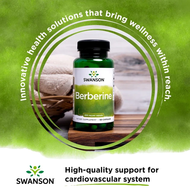 Берберин экстракт корня Swanson Berberine 400mg 60 капсул натуральная добавка в упаковке (VMD-1205492) - изображение 4