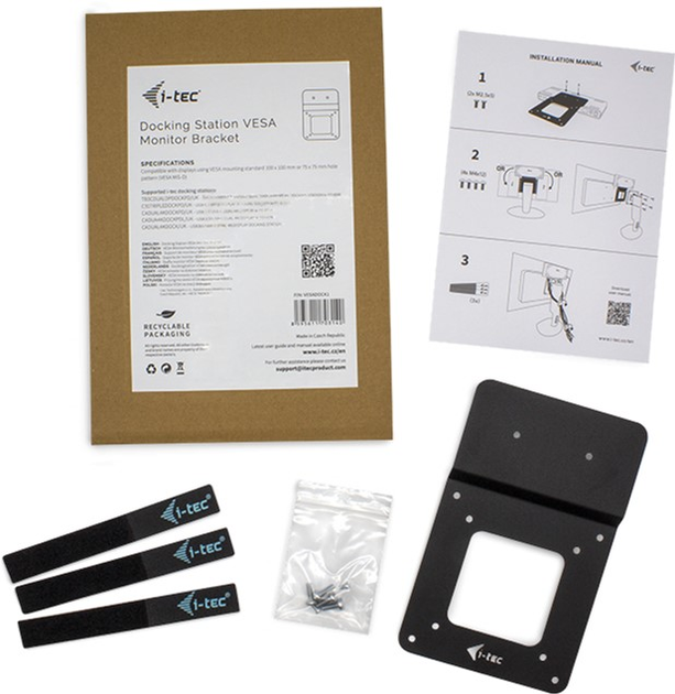 Uchwyt montażowy i-Tec Docking station bracket for monitors with VESA mount Black (VESADOCK1) - obraz 5