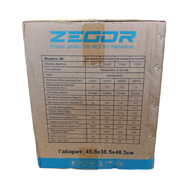 Бензиновий інверторний генератор ZEGOR DIN-OPEN 2500 - зображення 6
