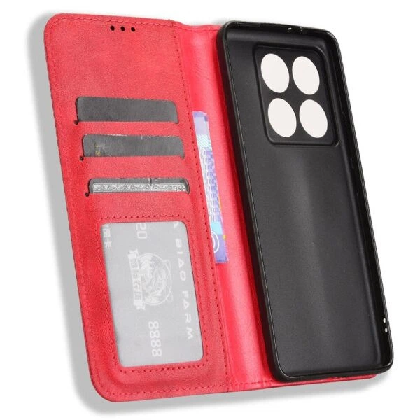 Чохол-книжка Deexe Retro Style для Xiaomi 14T - Red - зображення 4