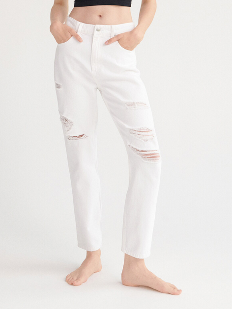 Джинсы Regular Fit женские Reserved 3415T-00J 42 Белые (5905328120636) 
