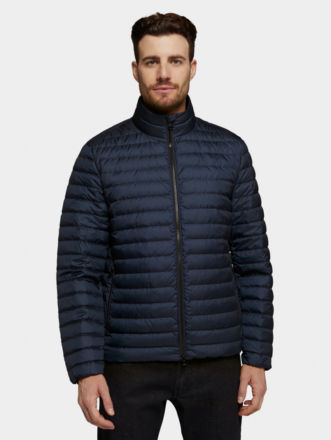 Пуховик короткий мужской Geox M3625DT3027-F1627 52 Темно-синий/Черный ...